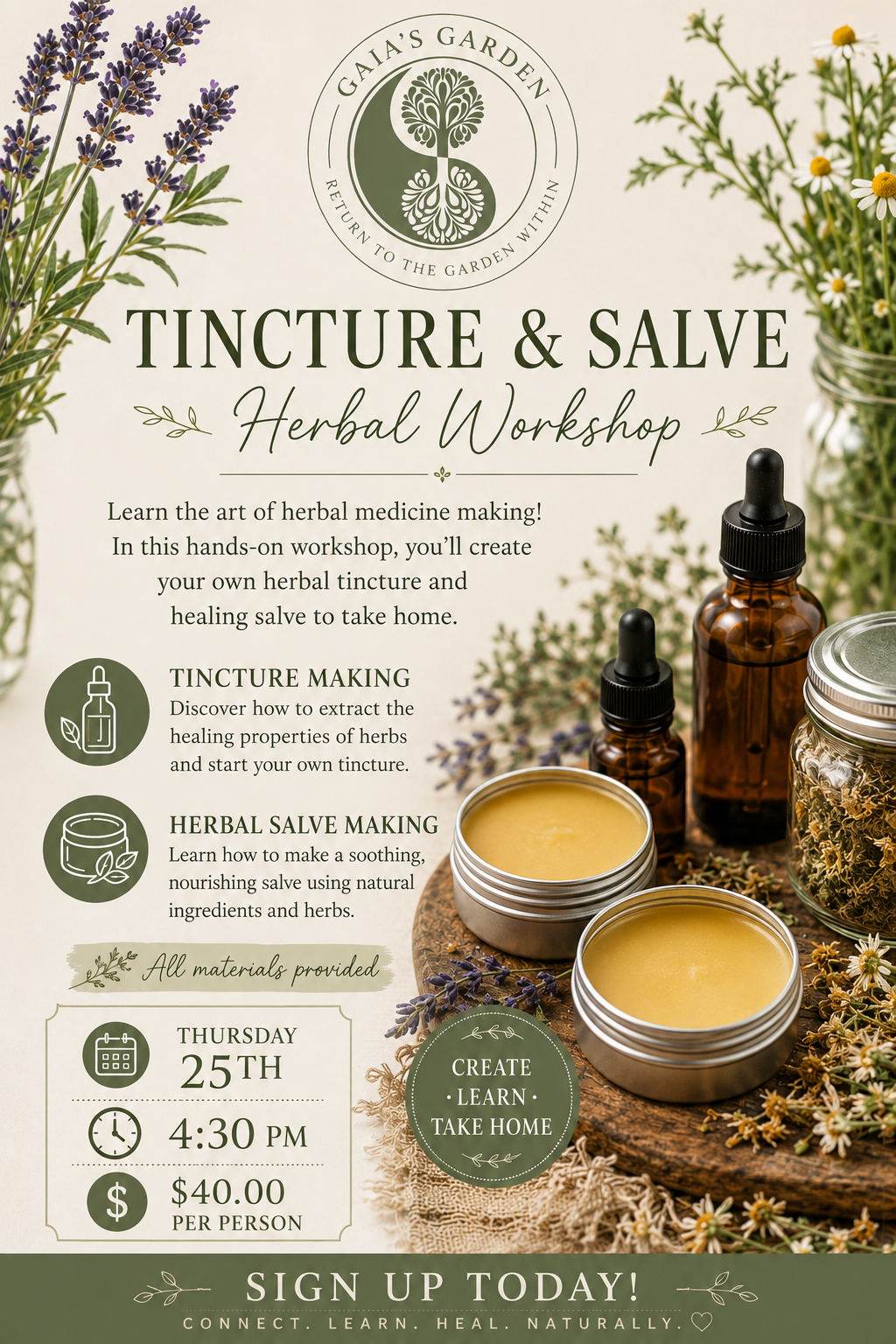 Tincture & Salve Herbal Workshop
